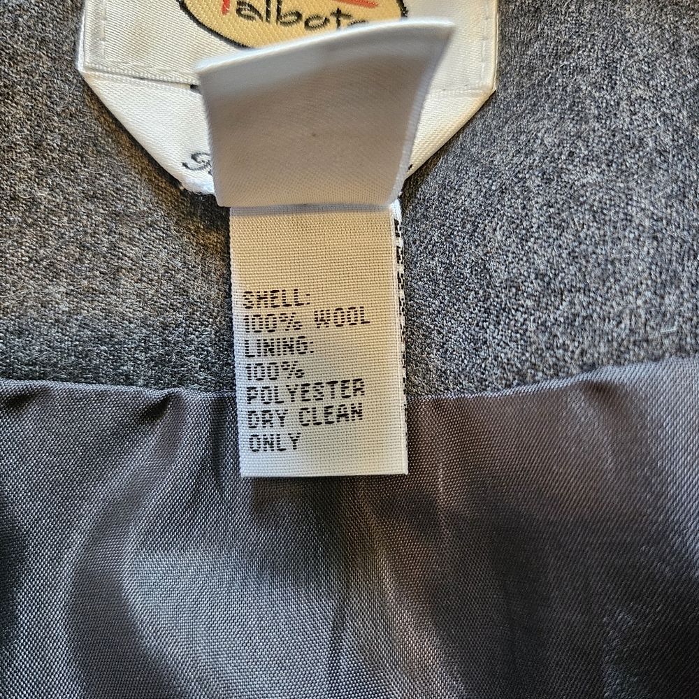 Talbots Vintage Gray Italian Wool Split Front High Waisted A-Line Skirt - Picture 10 of 10
